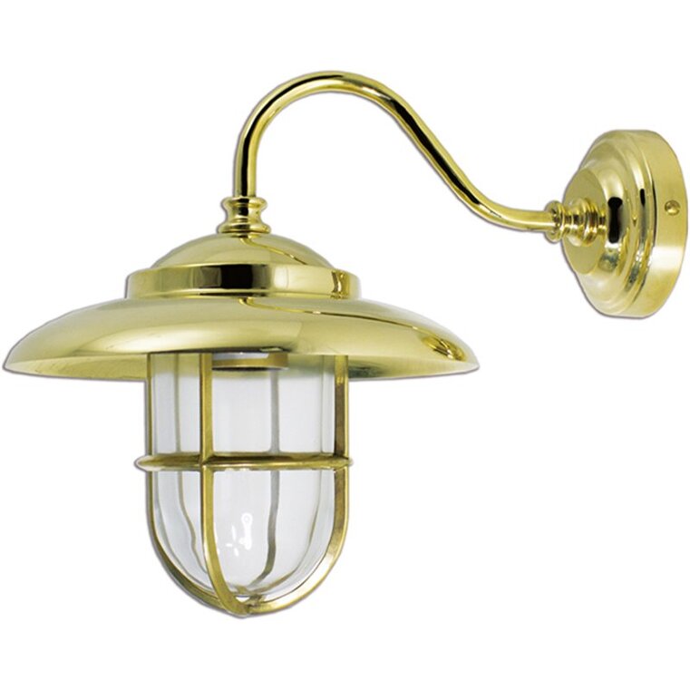 Lampada da parete applique in ottone lucido interno esterno Linea Nautica Cappello 20 cm