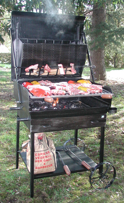 Barbecue in ferro con ruote modello Gran Ristoro