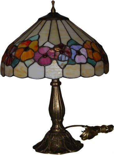 Lampada da tavolo in ottone con vetro stile TIFFANY 30 cm
