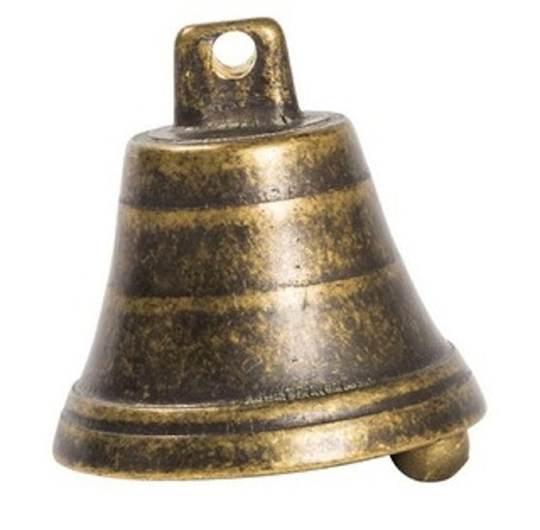 Campana Campanello in ottone brunito misura 4,5 cm da appendere o regalo