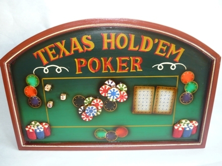 Tabella per pub in legno Poker Texas Hold'Em