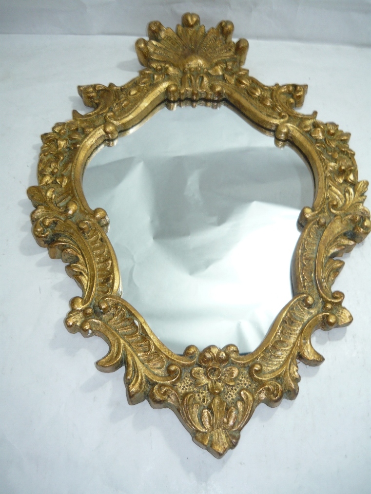Specchiera in resina rifinito foglia oro barocco