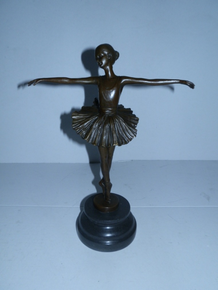 Statua in Bronzo con base in marmo Ballerina