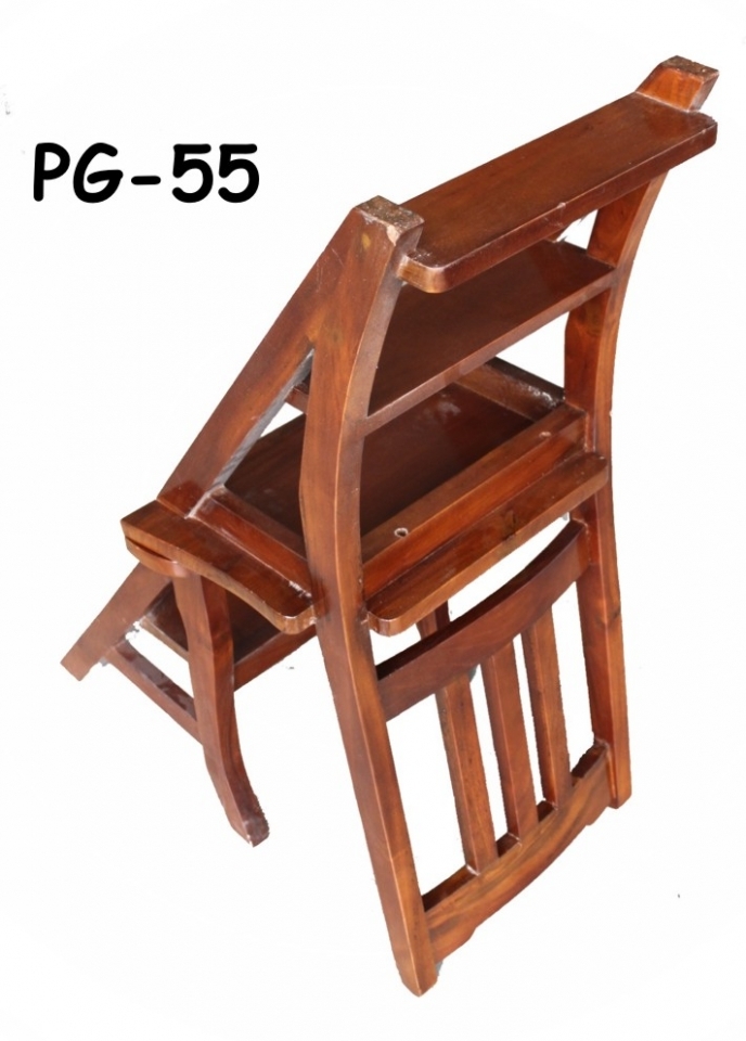 Sedia scala scaletta in legno trasformabile