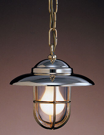 Lampada da soffitto lampara stile marina in ottone lucido (no cromo) linea nautica