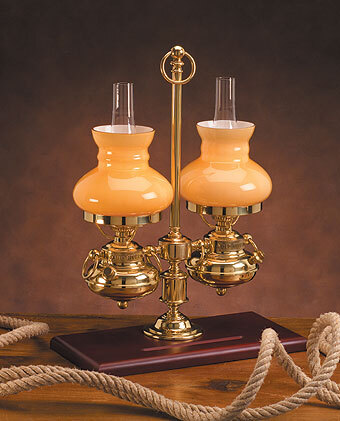 Lampada da tavolo Porto Lotti in ottone con base in legno