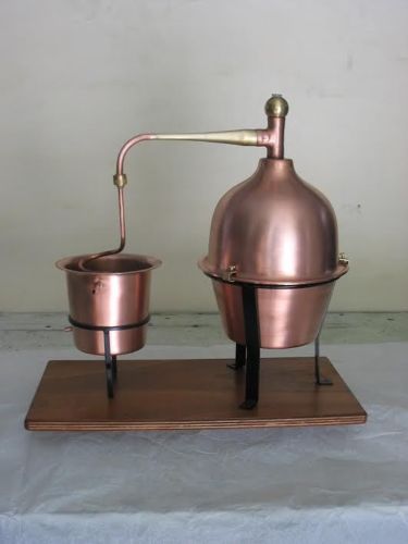 Accessori per cucina, Rame, Distillatore Alambicco Rame 5 litri su legno  con serpentina MADE IN ITALY