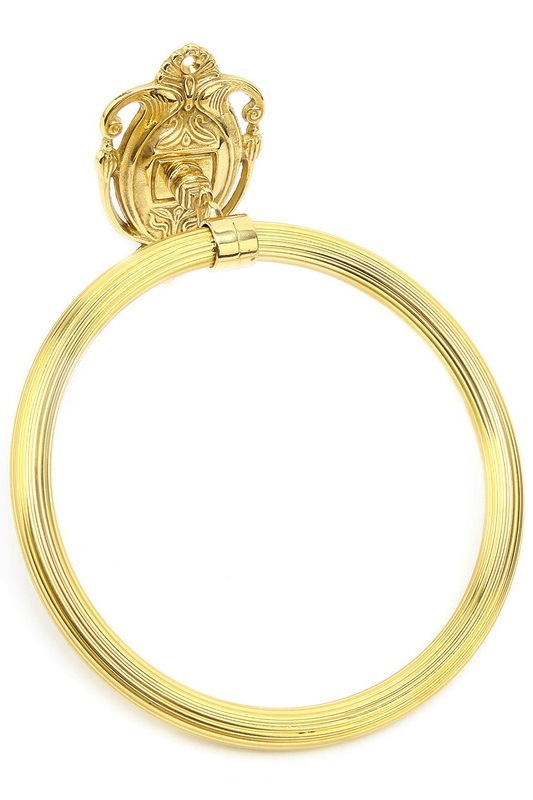 Porta Asciugamani anello in ottone lucido stile impero da bagno