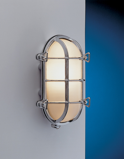 Lampada a tartaruga ovale in ottone cromato per interno o esterno 23,5 cm