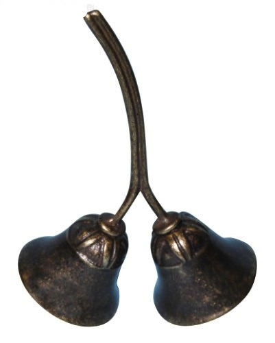 Campanelli a fragolina da tavolo due campane in ottone brunito