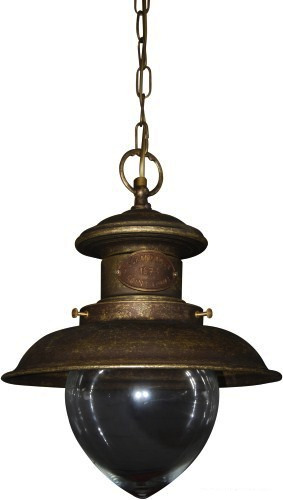 Lampadario stile lampara in ottone brunito 30 cm