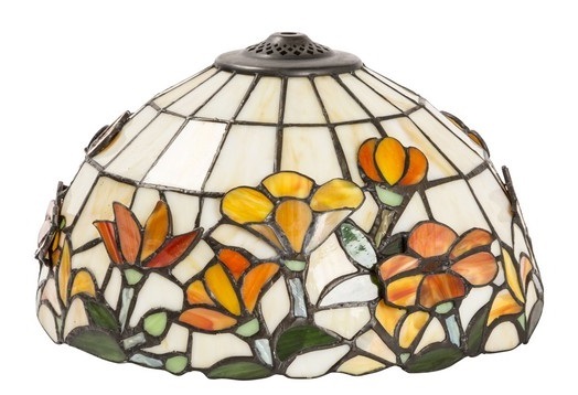 Tiffany vetro di ricambio per lamapde e lampadari 30 cm fiori gialli a rilievo