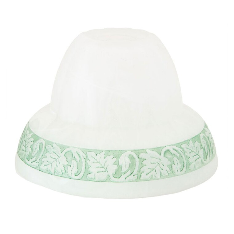 Paralume in vetro satinato bianco e verde 18 cm per lampade e lampadari