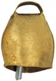 Campanaccio in ferro dorato da pascolo per bovini ovini misura grande 12 cm