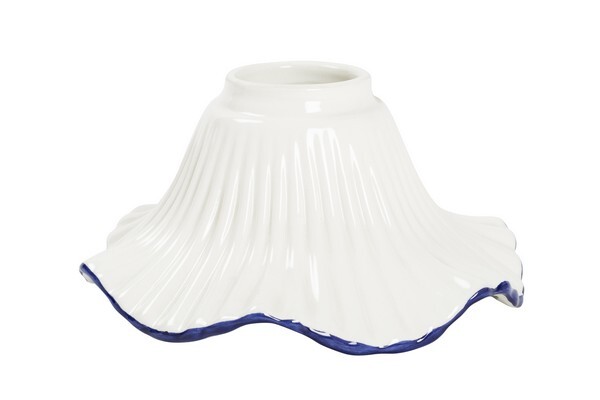 Paralume ceramica di ricambio per lampade ed applique bianco/blu