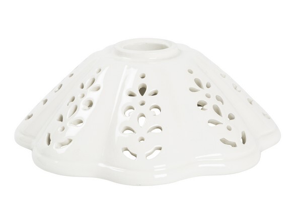 Ceramica sostitutiva traforata bianca per abat-jour lampadari e lampade 17 cm
