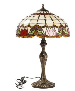 Lampada Tiffany Modello Dragon-Fly vintage Effetto dal vivo grande altezza 62 cm