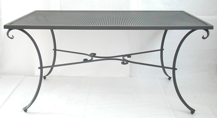 Estate - Tavolino in ferro battuto rettangolare 160 cm x  90 cm