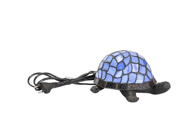 Tartaruga da tavolo in vetro stile tiffany colore blu