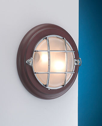 Lampada con griglia in ottone cromato su base in legno 22 cm