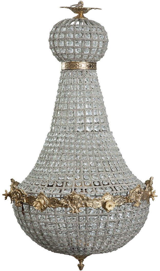 Grandissimo lampadario a goccia con inserti in cristallo stile MURANO '900