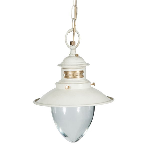 Lampadario in ottone stile lampara Bianca 21 cm