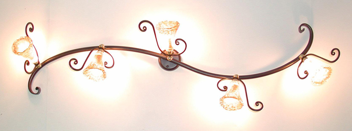 Lampade da parete in ferro 5 luci con faretti G9 5 X 60 W
