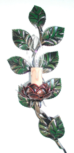 Applique Dalia in ferro con fiori e foglie