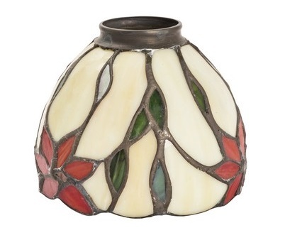 Paralume in vetro Tiffany per applique e lampade con inserti rossi