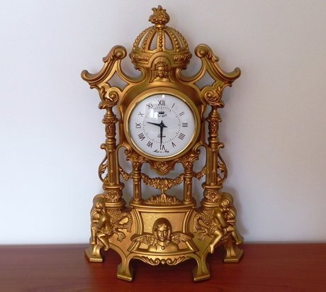 OROLOGIO DA TAVOLO in bronzo ed ottone stile antico 900 EUR 200,00