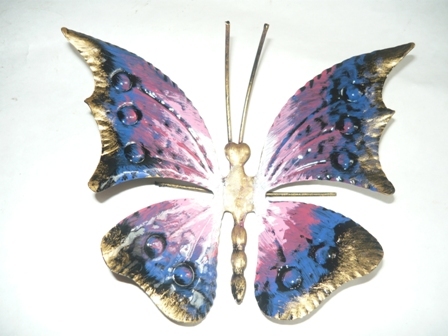 Farfalla da 13 cm in ferro verniciata a mano
