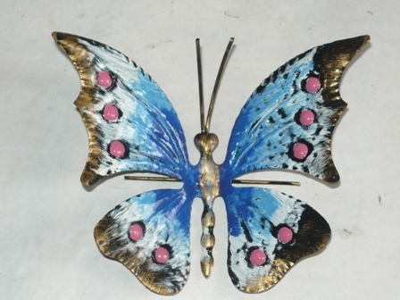 Farfalla da 13 cm in ferro di colore blu