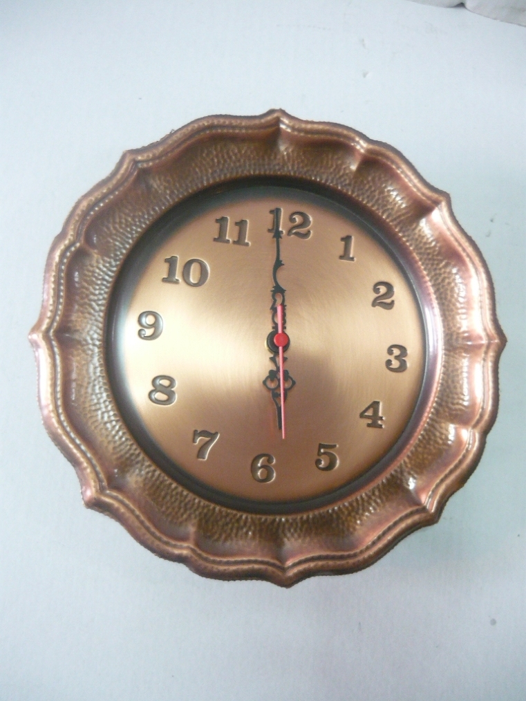 Orologio in rame 28 cm bordo smerlettato