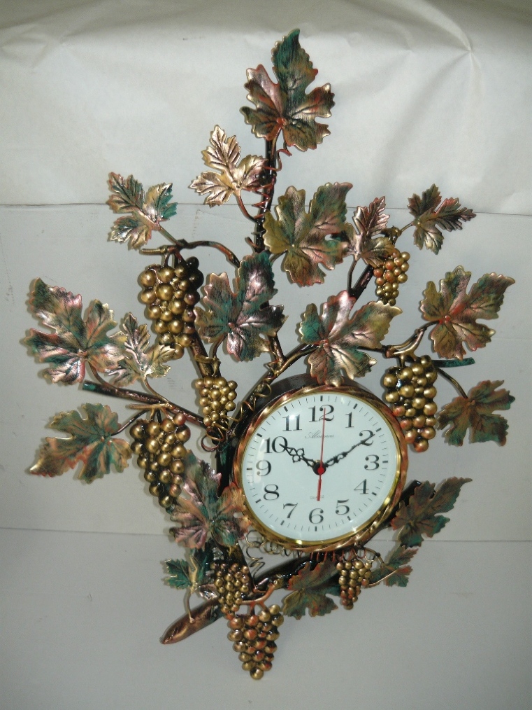 Orologio in ferro battuto decorazione di Uva