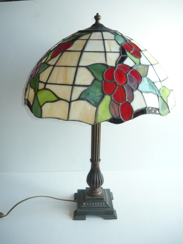 Lampada in stile Impero con vetro Tiffany