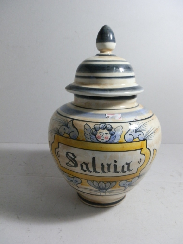 Vaso Anfora in ceramica da Farmacista o Erborista SALVIA