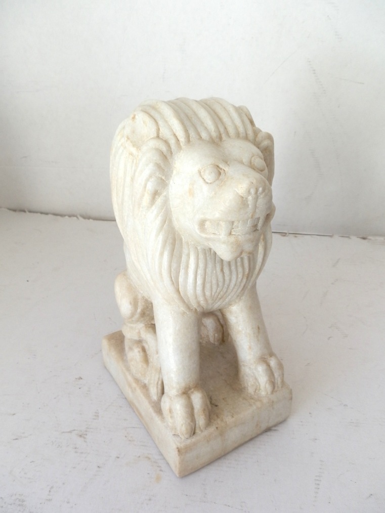 Stupendo fermalibri leone in MARMO soprammobile idea regalo LIONS