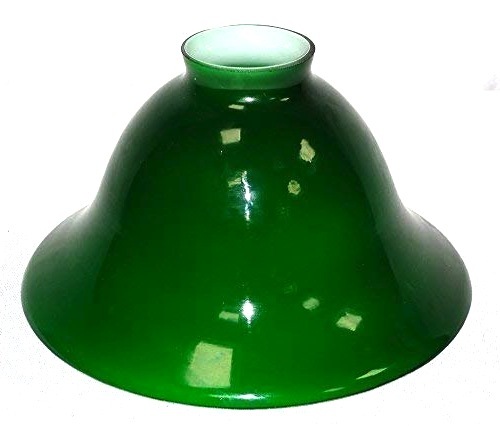 Paralume in vetro verde stile ministeriale 19 cm