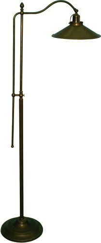 Lampada 180 cm a piantana con cono in Ottone brunito