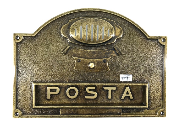 Sportello buca lettere cassetta postale con citofono da esterno ottone