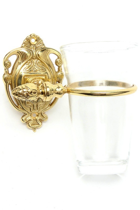 Bicchiere portaspazzolino in ottone lucido linea Imperiale
