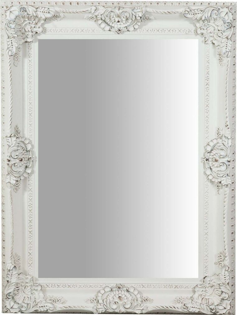 Specchiera in legno bianco lucido IMPERO camera da letto 120 cm x 90 cm