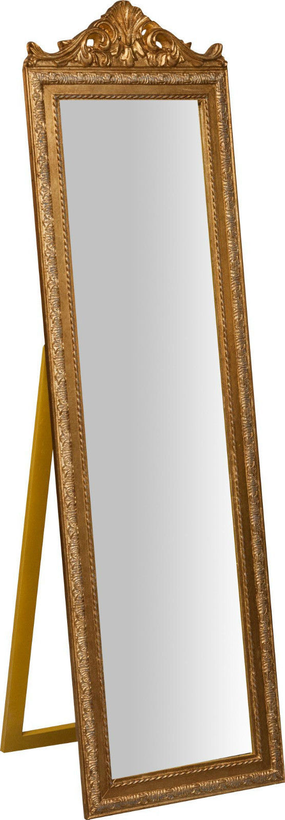 Specchiera da terra in legno rifinito foglia oro BAROCCO 140 cm x 40 cm