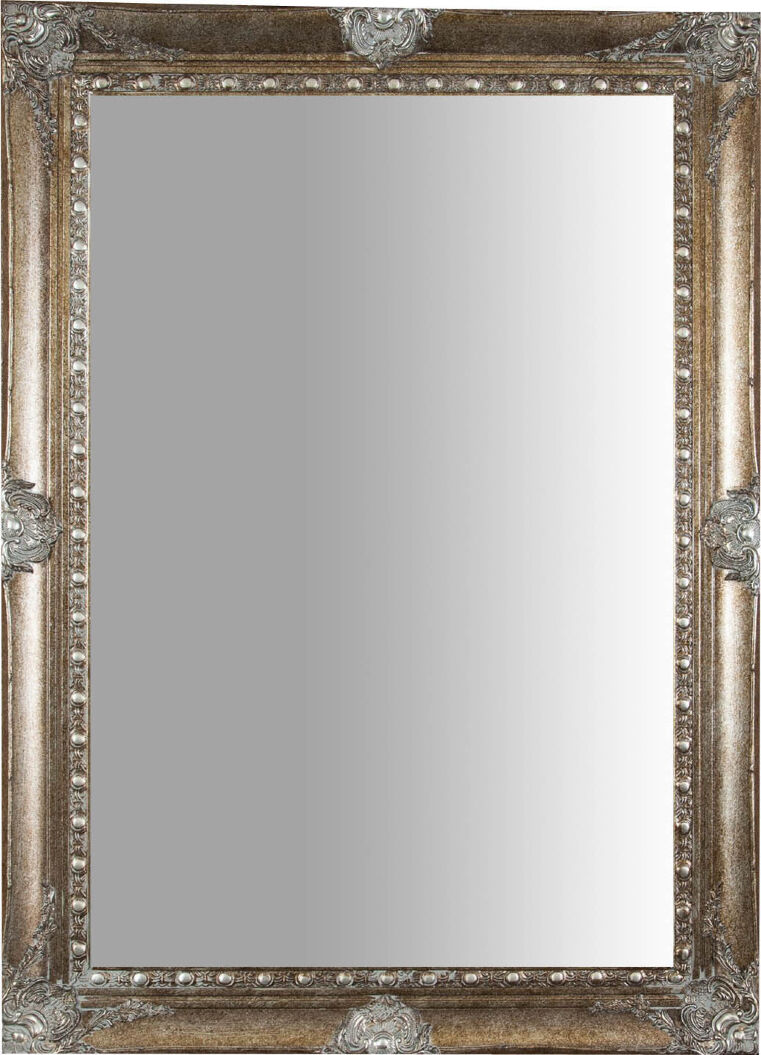 Specchio Specchiera da parete foglia oro e argento 109 cm x 80 cm stile impero