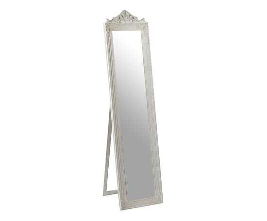 Specchio in legno Bianco Shabby da Terra in stile Barocco Atelier Negozio Ufficio Casa