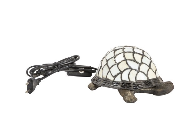Lampada stile tiffany a forma di tartaruga avorio